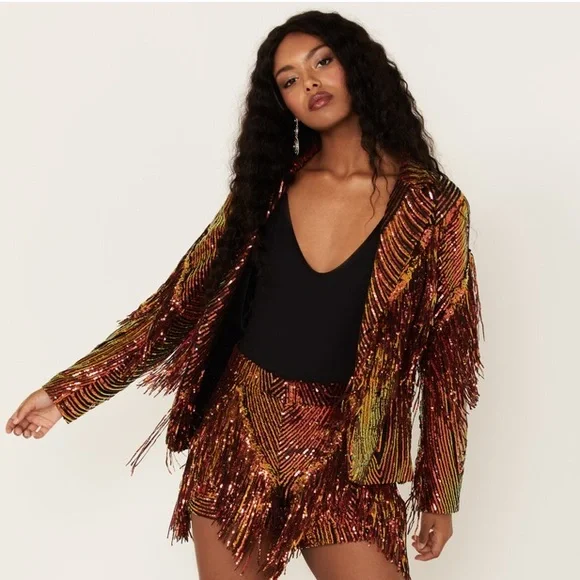 Any Old Iron Fringe Set - XL - NWT Includes Jacket and Shorts - Picture 3 of 11